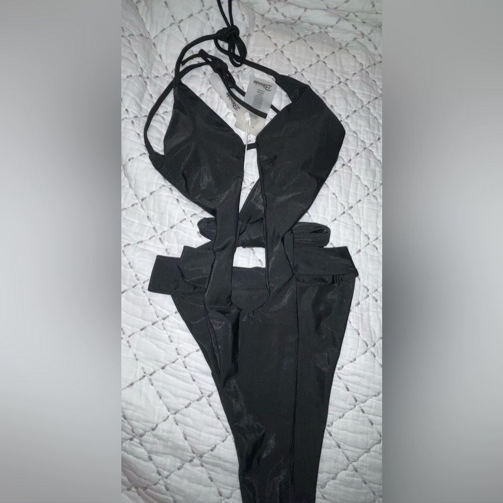 Bikinishe Black One Piece Swimsuit Large NWT